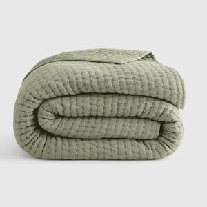 QUINCE European Linen Cotton Stitch Quilt King/Cal King Willowleaf 5212